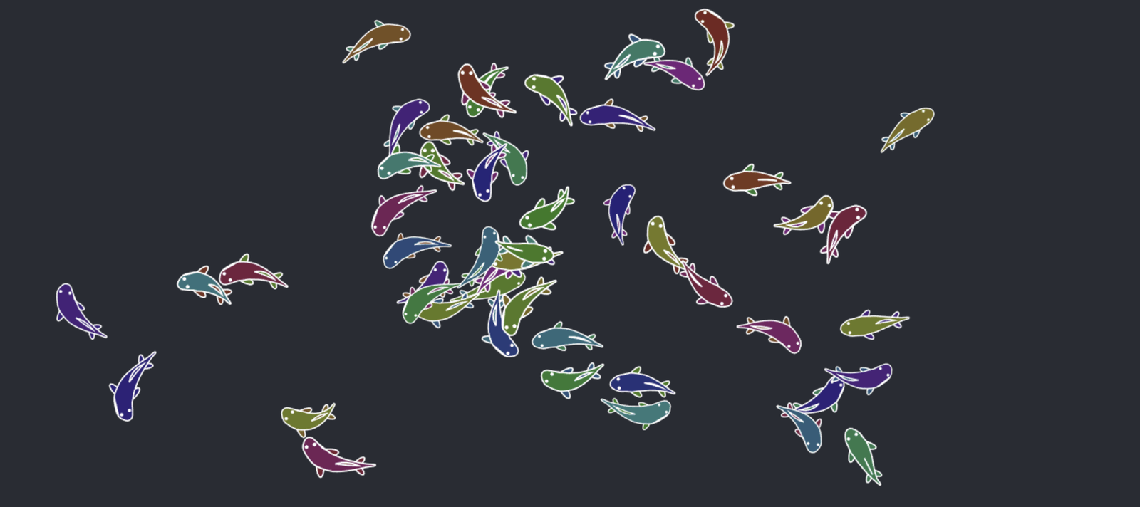Acuario procedimental en color